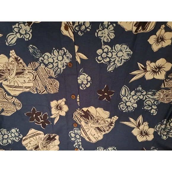 Joe Kealoha Reyn Spooner Men's Hawaiian Shirt Blue Floral - Picture 2 of 11